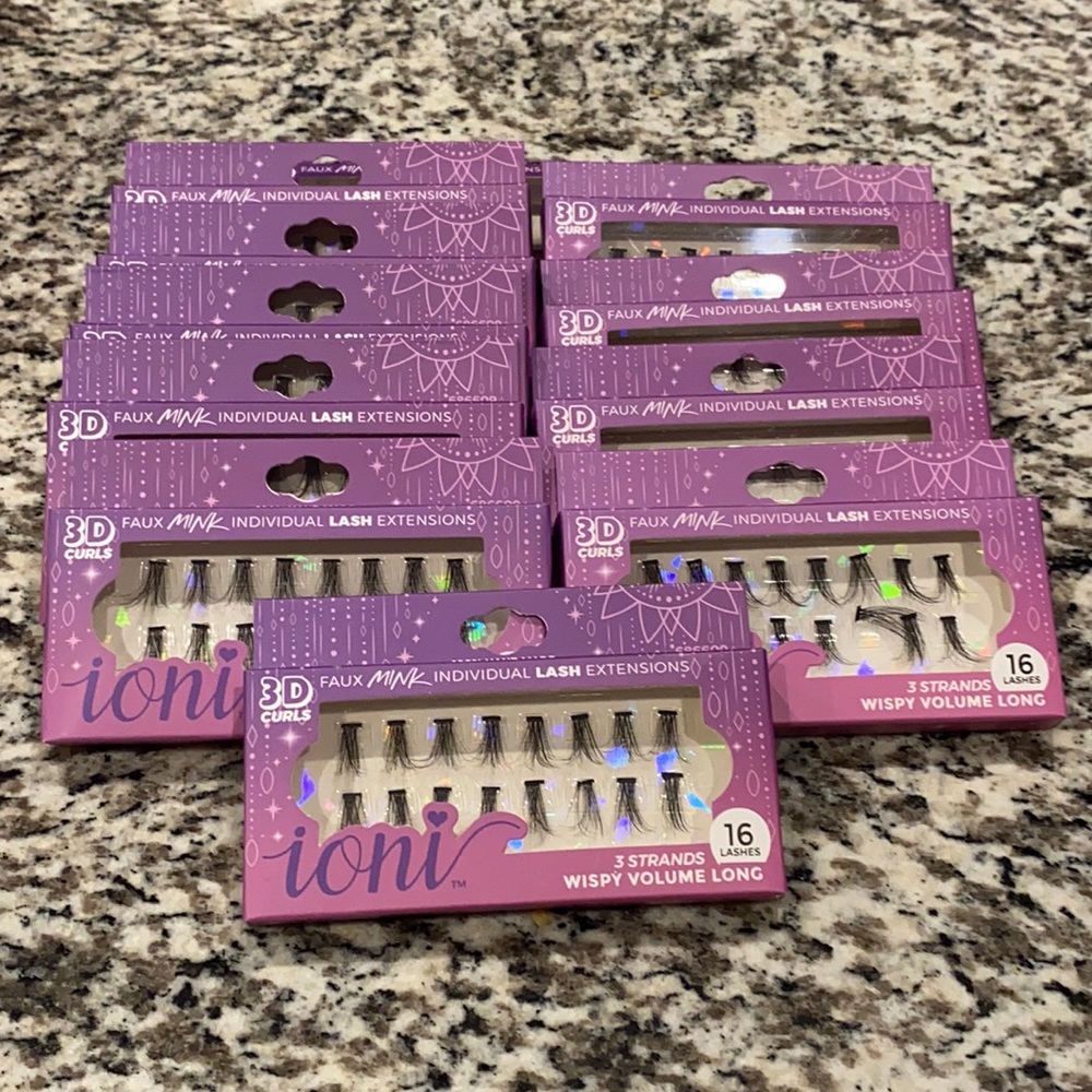 Ioni wispy volume long lashes  lot of 12 NIB